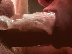 Intense SELF SUCK from an unusual sexy angle! / ORAL CREAMPIE
