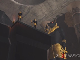 Anubis fucks a young egyptian slave in his temple