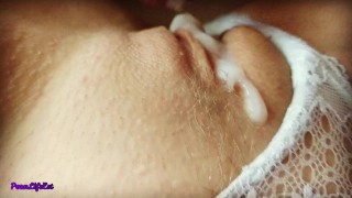 Hairy Pussy Covered Cum