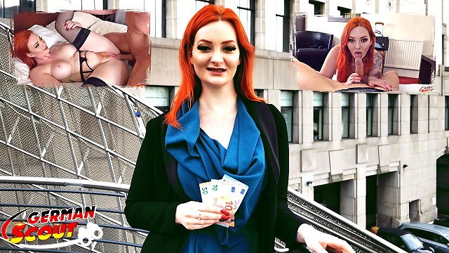 German Scout: Red-haired seductress Zara DuRose rubs for money