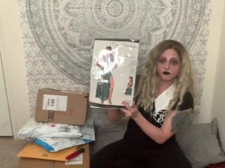 Goth ca unboxes sexy supples for Easter cam show