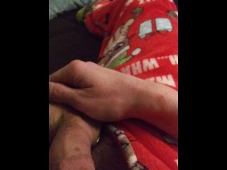 Just a quick cum on the couch in my pajamas (POV J/O)