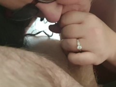 New office slut strips for me and sucks my cock to get job