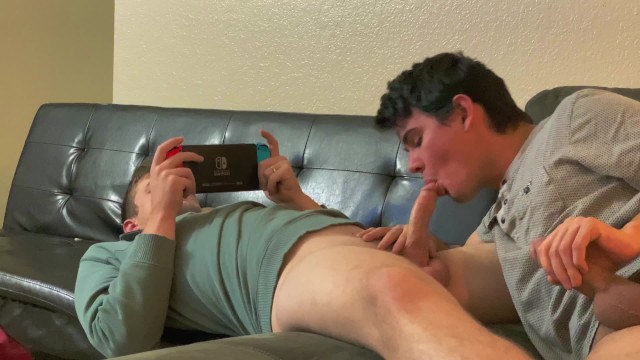 Jock Lets Teen Twink Suck And Ride While He Games Surprise Dick