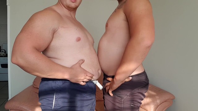 Oily Belly Worship and Belly Bloating! 