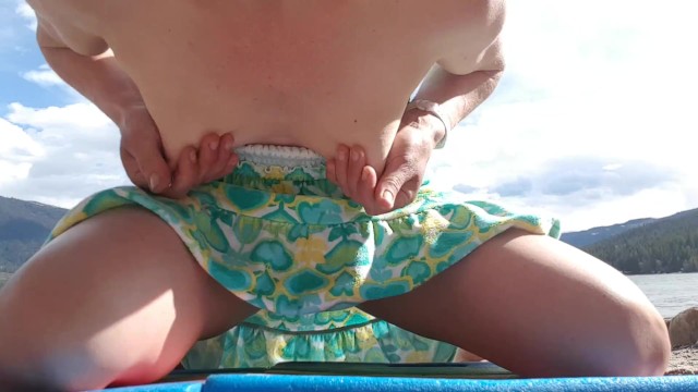 Sexy Little Milf Has Public Squirting Orgasms On Beach