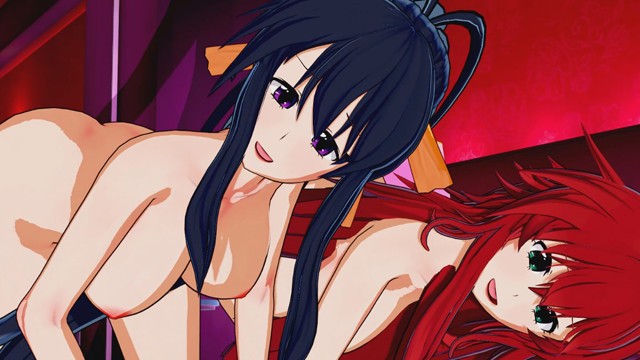 High School DxD Rias Gremory X Akeno Threesome Hentai Pornhubcom