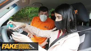 Fake Driving School Lady Dee sucks instructor’s disinfected burning cock