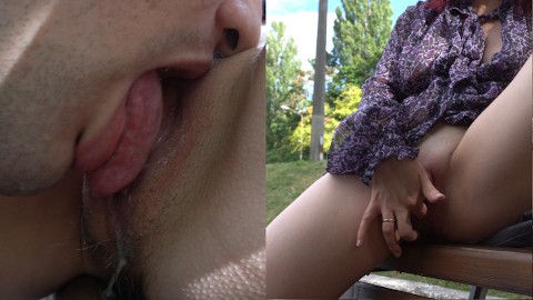 Blonde lesbian licking plump pussy outdoors Public Pussy Licking Porn Videos Pornhub Com