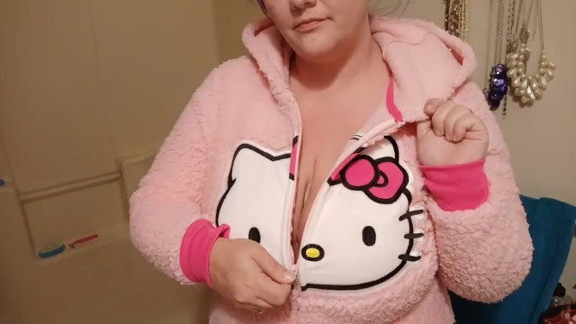 Trying On My Hello Kitty Onesie With Cute Butt Flap For You Pornhubcom