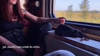 Blowjob and sex on the train from a girl in the carriage with conversations. LeoKleo0