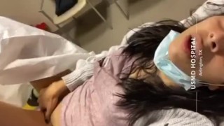 Cutie touches herself waiting on doctor