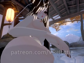 Nude Dragon Girl Face Rides You At Hot Spring White Black Hair Tail Play Sensual POV Lap Dance