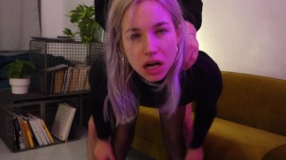 So horny! Fucked her through ripped pantyhose, foot job, squirting, cumshot – Quarantine dance