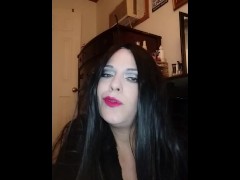 Morticia addams catches you wanking