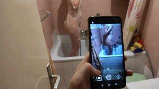 I Fuck My Step Sister After She Catches Me Jerking off on Her While She's in the Shower !!
