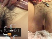 Can you help me clean my hairy pussy? - Suzu Sakuragi interracial home porn
