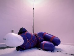 Selfbondage in purple bodysuit (part 2)