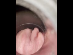 Vacuum cleaner tries to pull my clit into hose view from inside tube