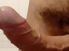 Cum on the toilet cumshot cumming a lot curved cock big veins