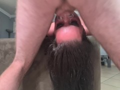 Rough upside down sloppy deepthroat | throat | skull fuck with loads of gagging