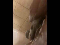 Cleaning in shower 