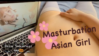 Asian students masturbating while watching videos of famous Japanese adult actresses Suzu Sakuragi