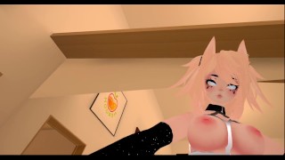 Dommy mommy plays with bitch, VRChat, Lovense, Long distance sex