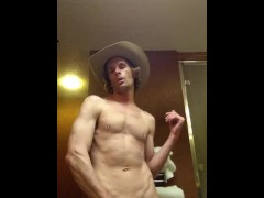 Horny Cowboy Steam Shower Cum