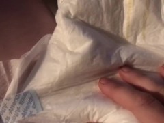 Femboy Messes Diaper Then Cums