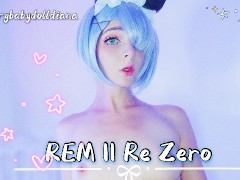 REM gently and quietly masturbates with a PINK DILDO || COSPLAY レム || Re Zero