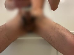 Masturbation alone in the bathroom.