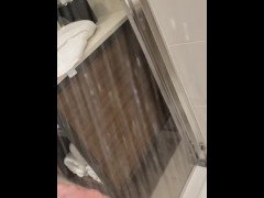 playing and pissing in the shower for the wife to watch.