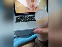 Morning Masturbation using TENGA Spinner while watching Mini Diva's porn video