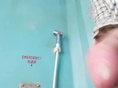 Jerking Inside a train's washroom