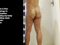 Hairy Big Ass Daddy Cleans Up In Shower And Pisses