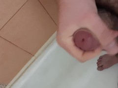 Standing masturbation in bath