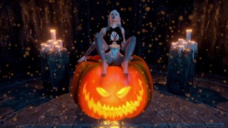 Trick or treat sexy tattooed milf with DDs eats pussy