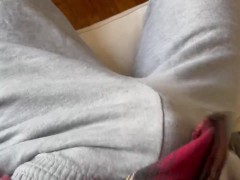Hot verbal uncut gay bro in sweatpants blows thick load all over himself @ onlyfans/julianwolfgang 