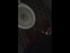 Gf records my big black cock getting hard while peeing. Erection while peeing.