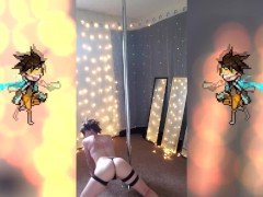 Tracer Cosplay Pole Dance Strip Session by SheyTheGay