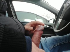 SHE CAUGHT ME JERKING IN THE CAR AND TRIES TO FILM ME SECRETLY REAL DICKFLASH