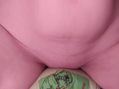close-up! masturbation with a pillow. top pose