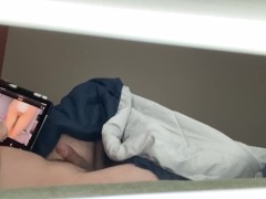 Step sister spying on step brother watching porn masturbating 