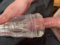 8” BWC CUMS 3 TIMES + 1 CREAMPIE IN FLESHLIGHT ICE!