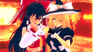 TOUHOU HENTAI REIMU HAKUREI AND MARISA KIRISAME COMPILATION