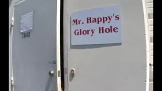 Big tit slut sucks and fucks at Glory hole