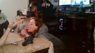 Heather Kane Milks in College Dorm wearing Gray Northface!
